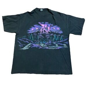 VTG 1993 Habitat Signal Sports T-Shirt Mountain Lion Lightning Thunder  XXL AOP